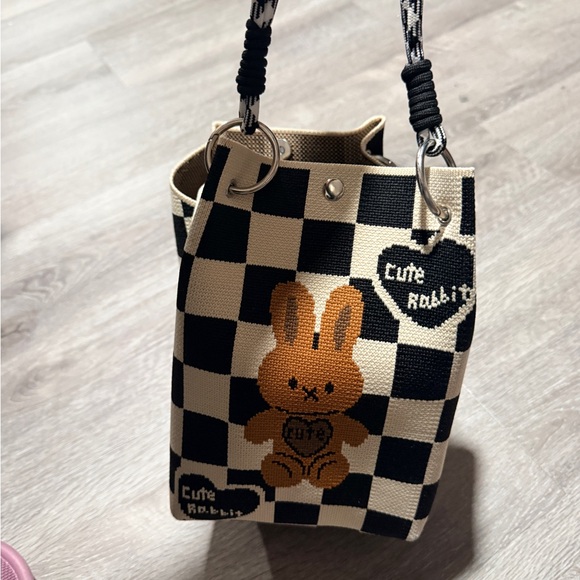 Cute Rabbit Checkered Clutch - Picture 2 of 2
